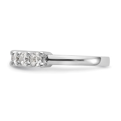 14K White Gold 7-Stone Real Diamond Band