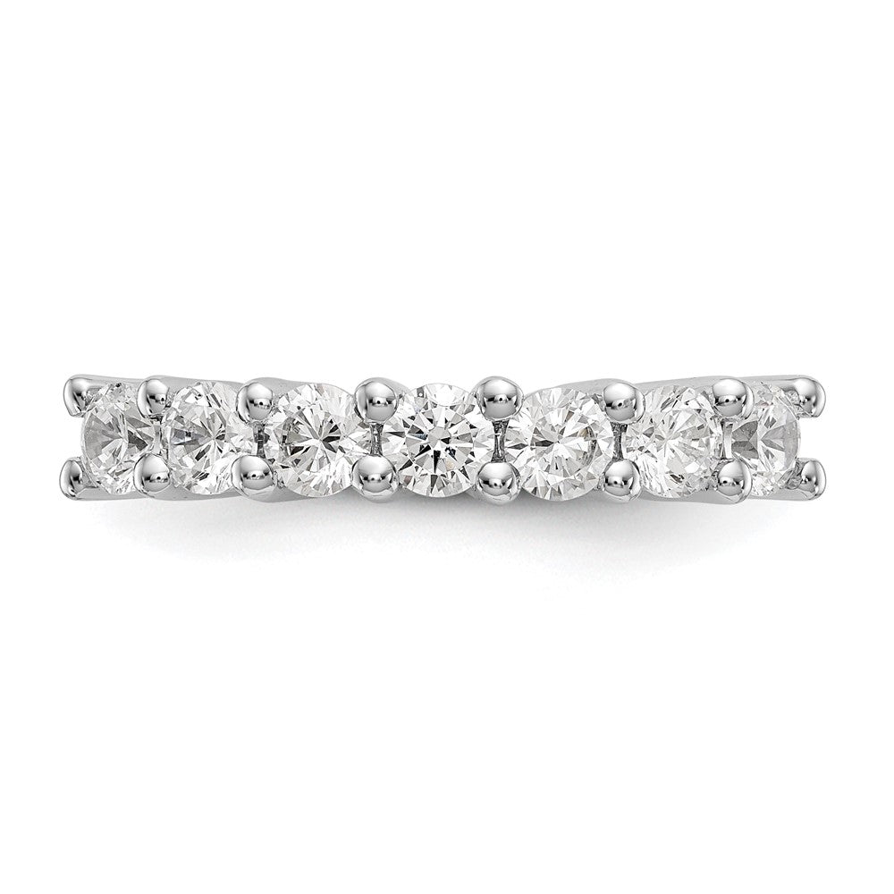 14K White Gold 7-Stone Real Diamond Band