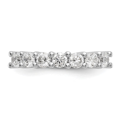 14K White Gold 7-Stone Real Diamond Band