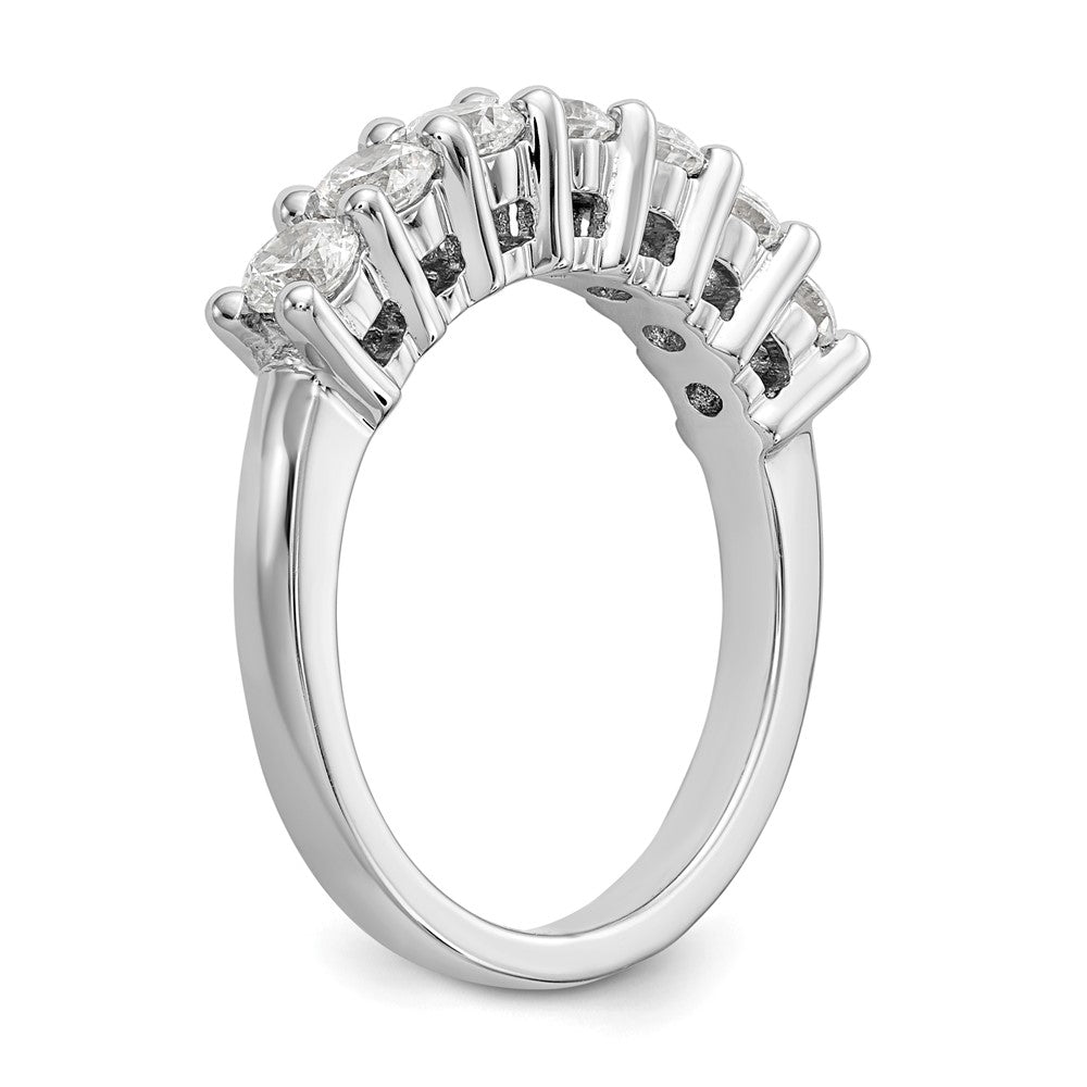 14k White Gold 7-Stone Shared Prong 1 carat Complete Round Diamond Band