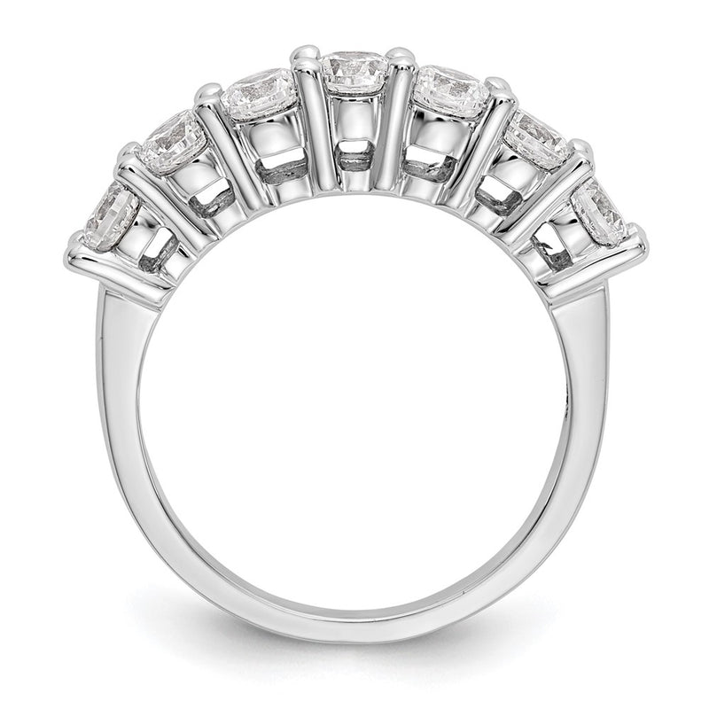14K White Gold 7-Stone Real Diamond Band