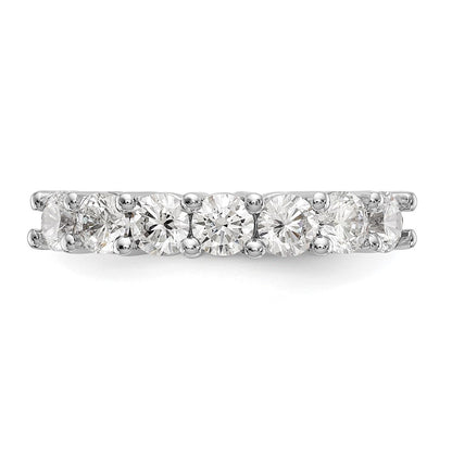 14k White Gold 7-Stone Shared Prong 1.4 carat Complete Round Diamond Band