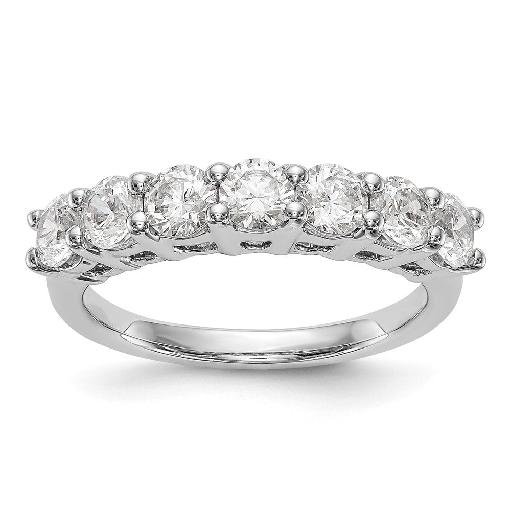 14k White Gold 7-Stone Shared Prong 1.4 carat Complete Round Diamond Band