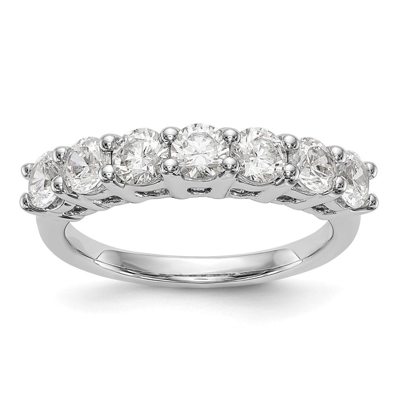 14k White Gold 7-Stone Shared Prong 1.4 carat Complete Round Diamond Band