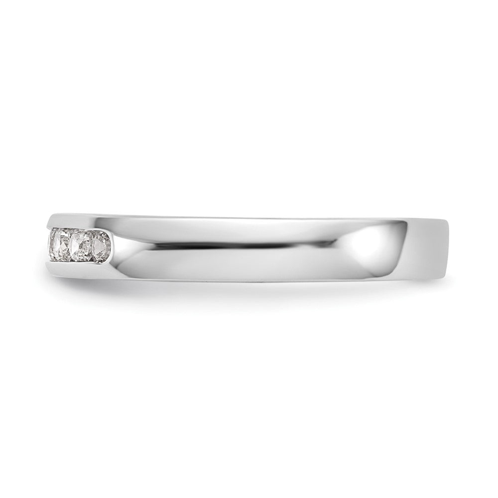0.25ct. CZ Solid Real 14K White Gold 7-2mm Stone Channel Wedding Band Ring