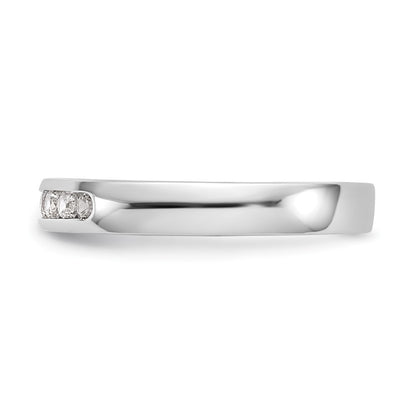 0.25ct. CZ Solid Real 14K White Gold 7-2mm Stone Channel Wedding Band Ring