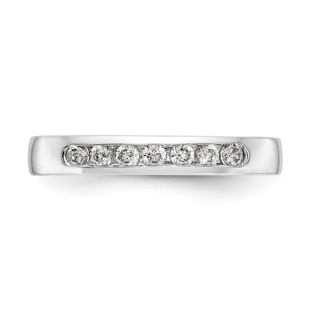 0.25ct. CZ Solid Real 14K White Gold 7-2mm Stone Channel Wedding Band Ring