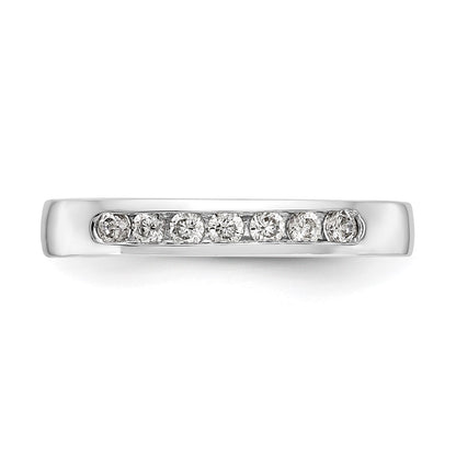 0.25ct. CZ Solid Real 14K White Gold 7-2mm Stone Channel Wedding Band Ring