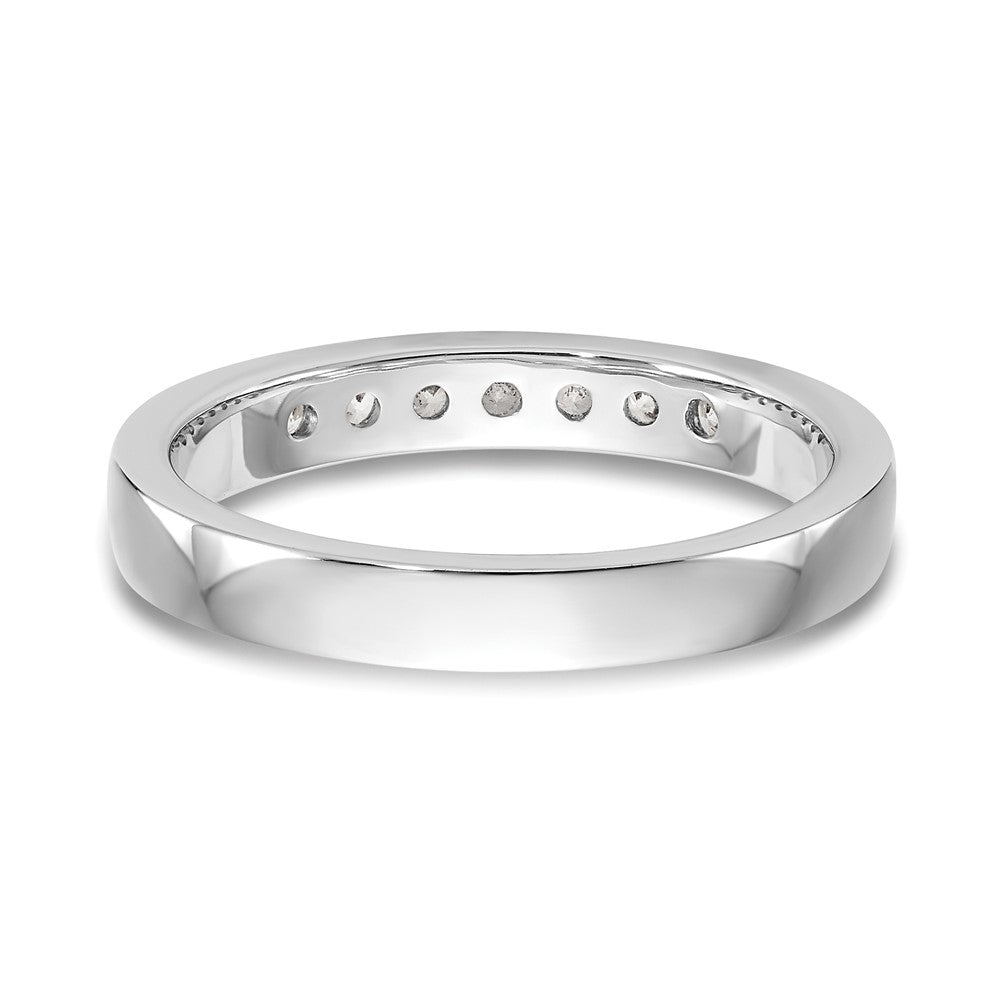 0.25ct. CZ Solid Real 14K White Gold 7-2mm Stone Channel Wedding Band Ring