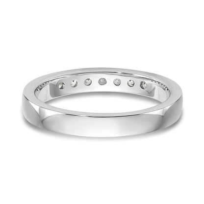 0.25ct. CZ Solid Real 14K White Gold 7-2mm Stone Channel Wedding Band Ring