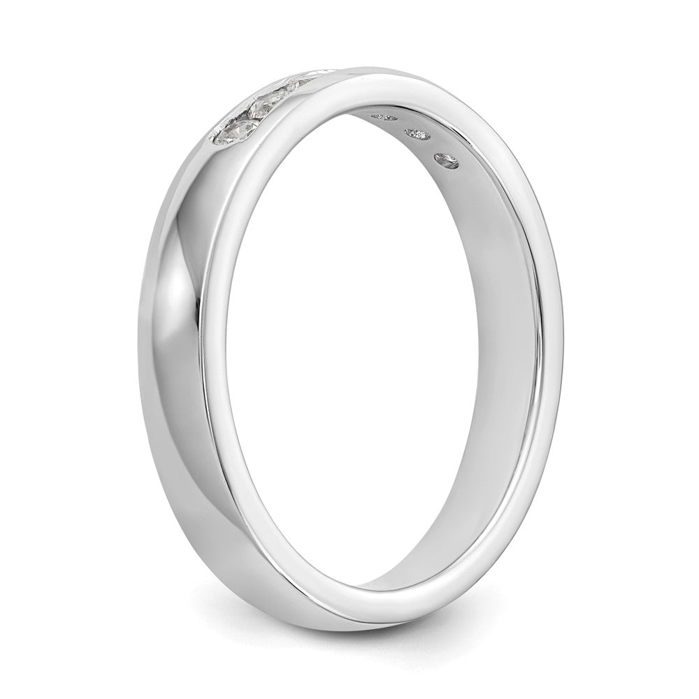 0.25ct. CZ Solid Real 14K White Gold 7-2mm Stone Channel Wedding Band Ring