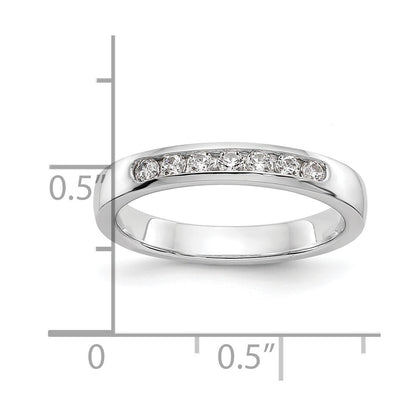 0.25ct. CZ Solid Real 14K White Gold 7-2mm Stone Channel Wedding Band Ring