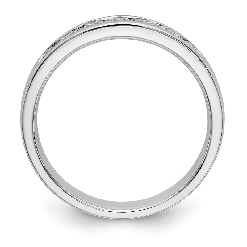 14K White Gold 7-Stone Real Diamond Channel Band