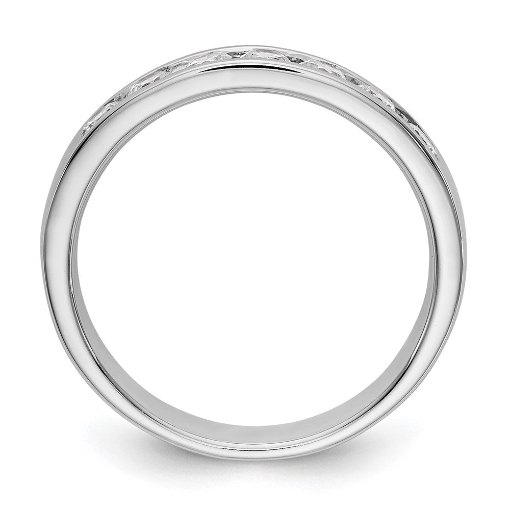 14K White Gold 7-Stone Real Diamond Channel Band