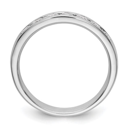 14K White Gold 7-Stone Real Diamond Channel Band