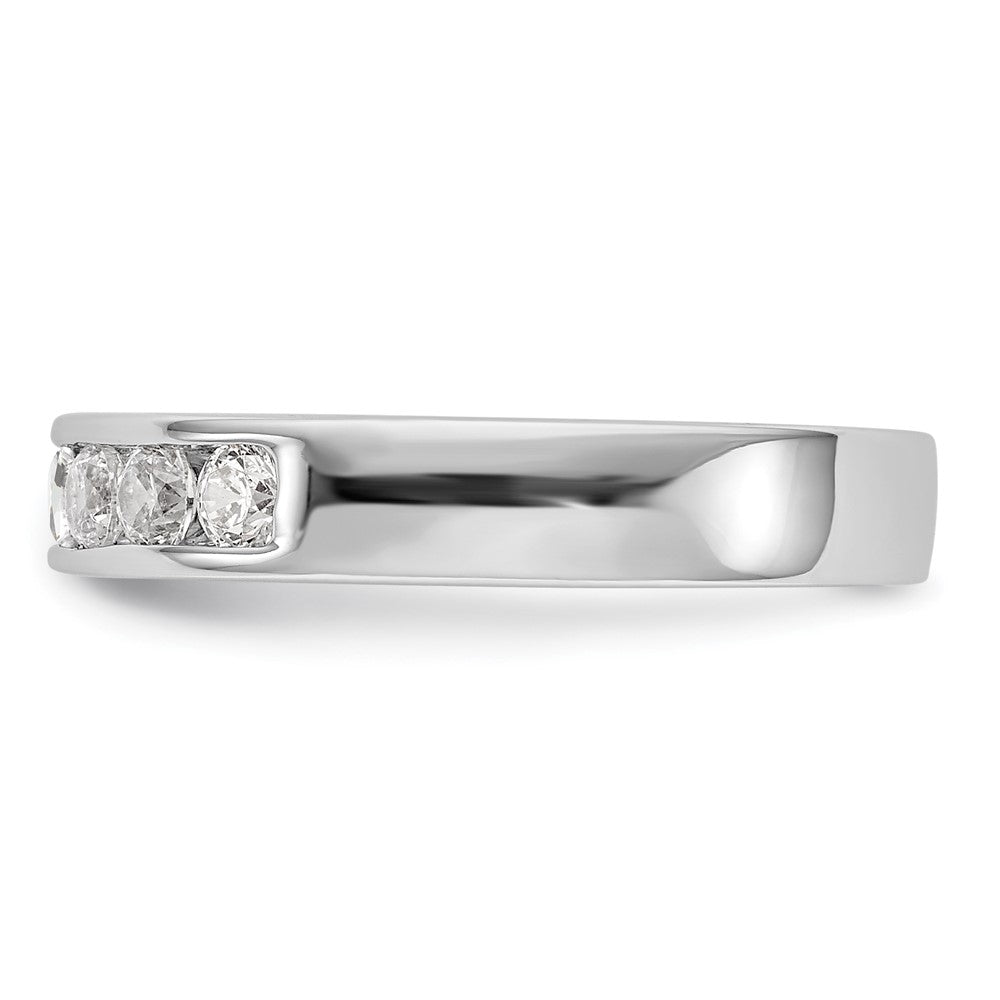 0.49ct. CZ Solid Real 14K White Gold 7-Stone Channel Wedding Band Ring