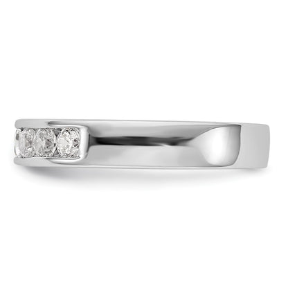 0.49ct. CZ Solid Real 14K White Gold 7-Stone Channel Wedding Band Ring