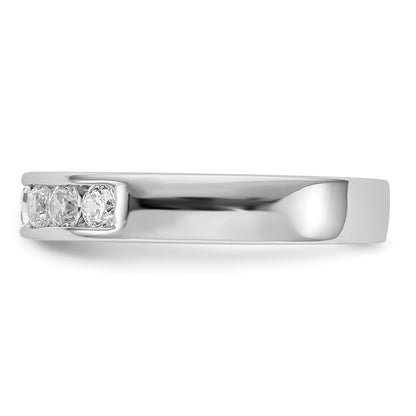 0.49ct. CZ Solid Real 14K White Gold 7-Stone Channel Wedding Band Ring