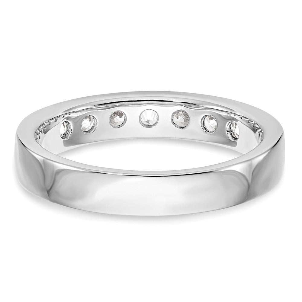 0.49ct. CZ Solid Real 14K White Gold 7-Stone Channel Wedding Band Ring