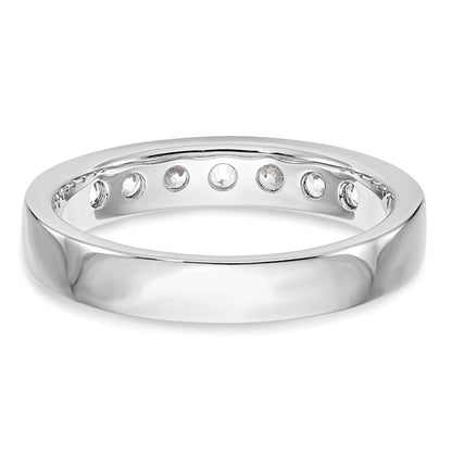 0.49ct. CZ Solid Real 14K White Gold 7-Stone Channel Wedding Band Ring