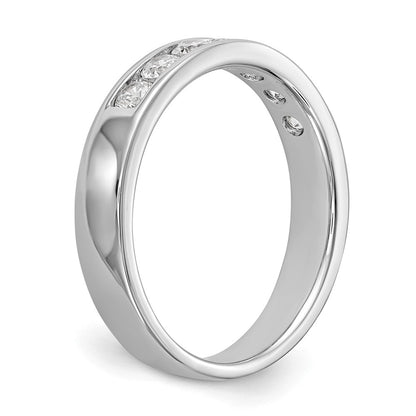 0.49ct. CZ Solid Real 14K White Gold 7-Stone Channel Wedding Band Ring