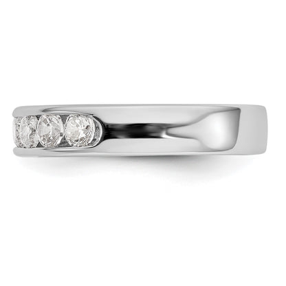 14K White Gold 7-Stone Real Diamond Channel Band