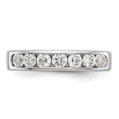 14K White Gold 7-Stone Real Diamond Channel Band
