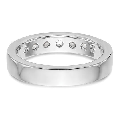 14K White Gold 7-Stone Real Diamond Channel Band