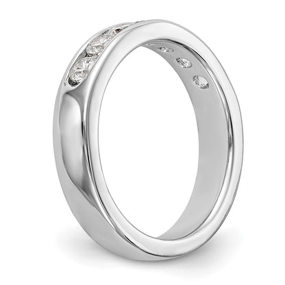 14K White Gold 7-Stone Real Diamond Channel Band