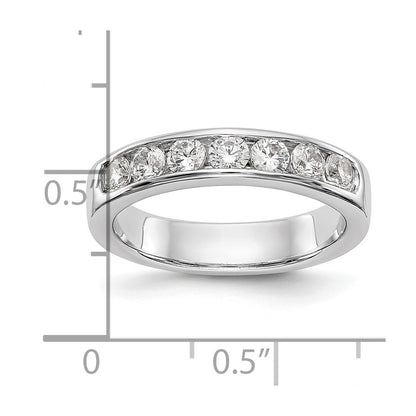 14K White Gold 7-Stone Real Diamond Channel Band