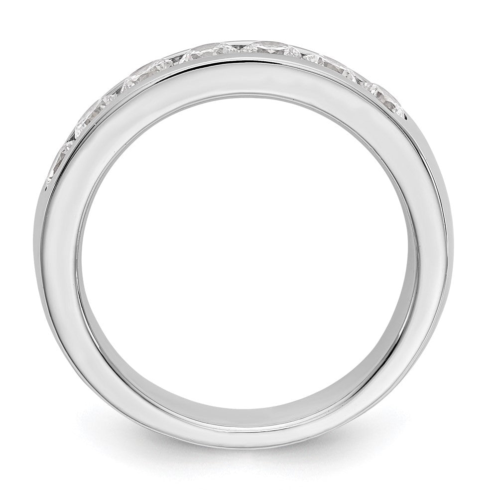 14K White Gold 7-Stone Real Diamond Channel Band