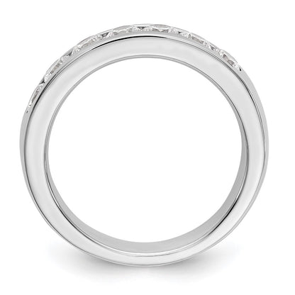 14K White Gold 7-Stone Real Diamond Channel Band