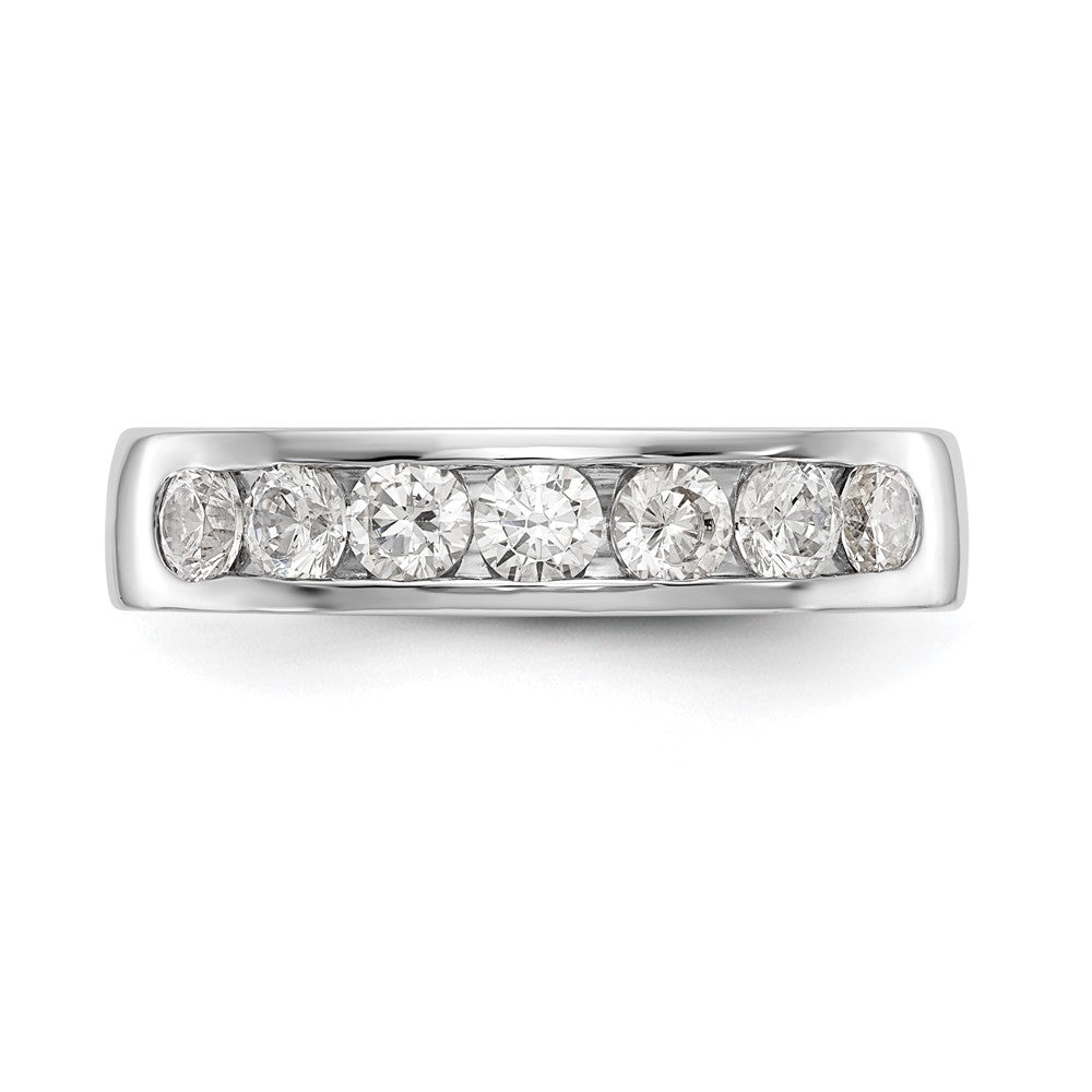 14K White Gold 7-Stone Real Diamond Channel Band