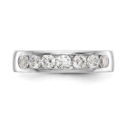 14K White Gold 7-Stone Real Diamond Channel Band