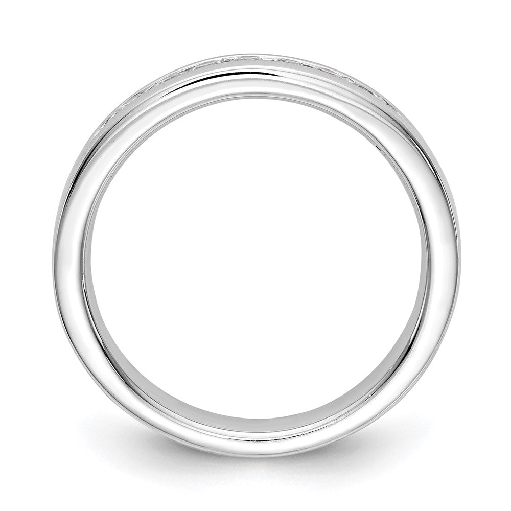 14K White Gold 7-Stone Real Diamond Channel Band