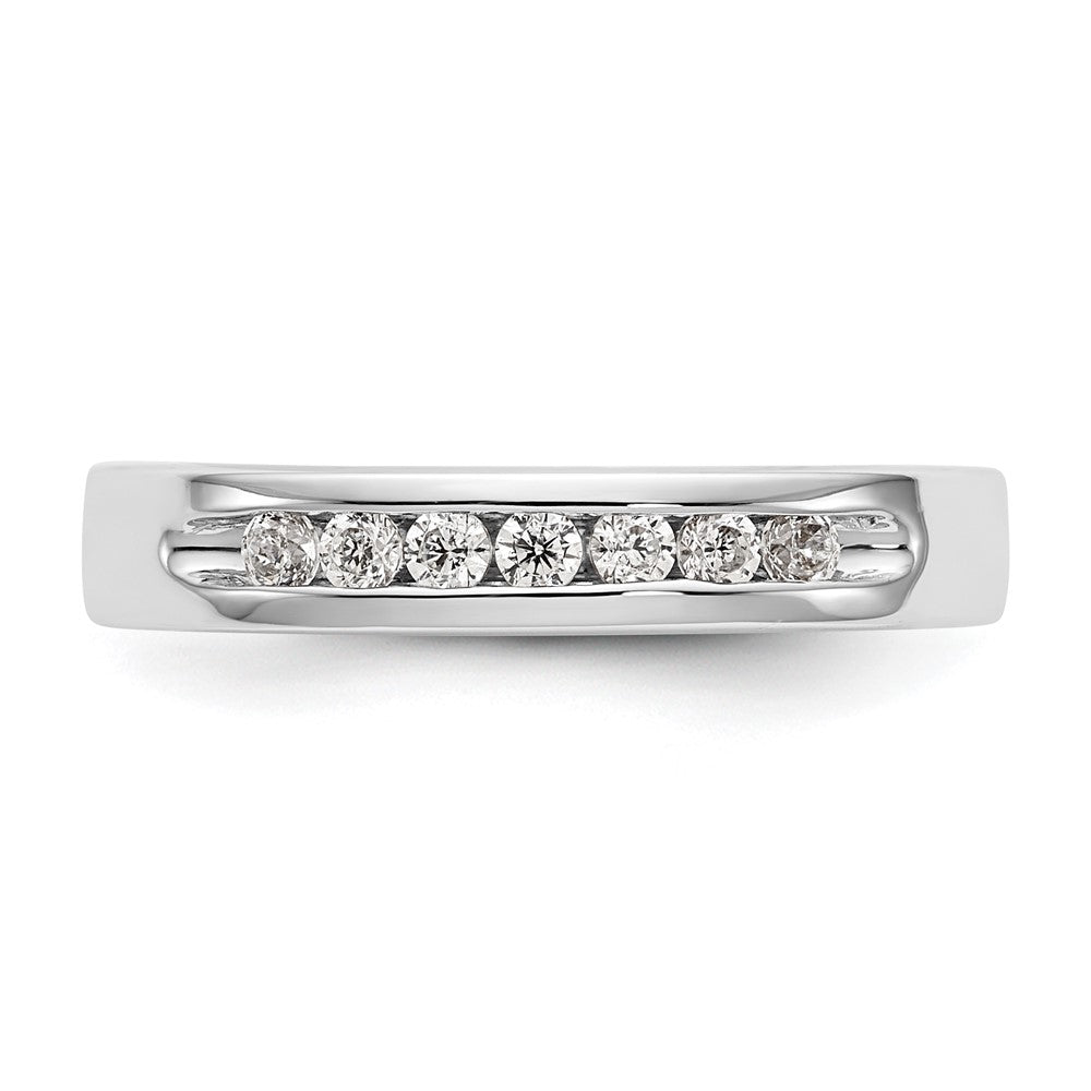 0.25ct. CZ Solid Real 14K White Gold 7-2mm Stone Channel Wedding Band Ring