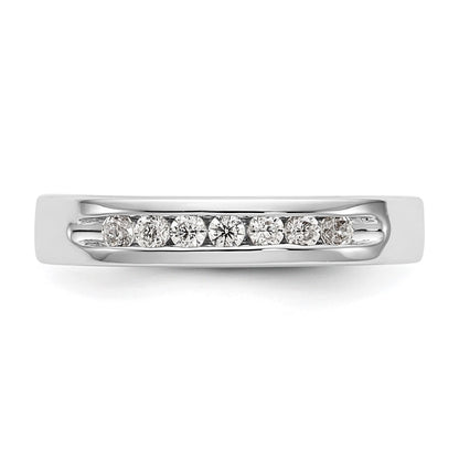 0.25ct. CZ Solid Real 14K White Gold 7-2mm Stone Channel Wedding Band Ring