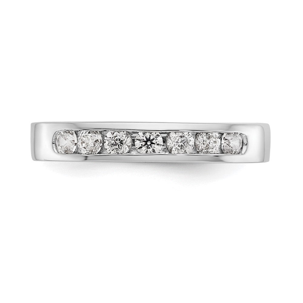 14K White Gold 7-Stone Real Diamond Channel Band