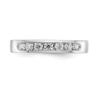 14K White Gold 7-Stone Real Diamond Channel Band