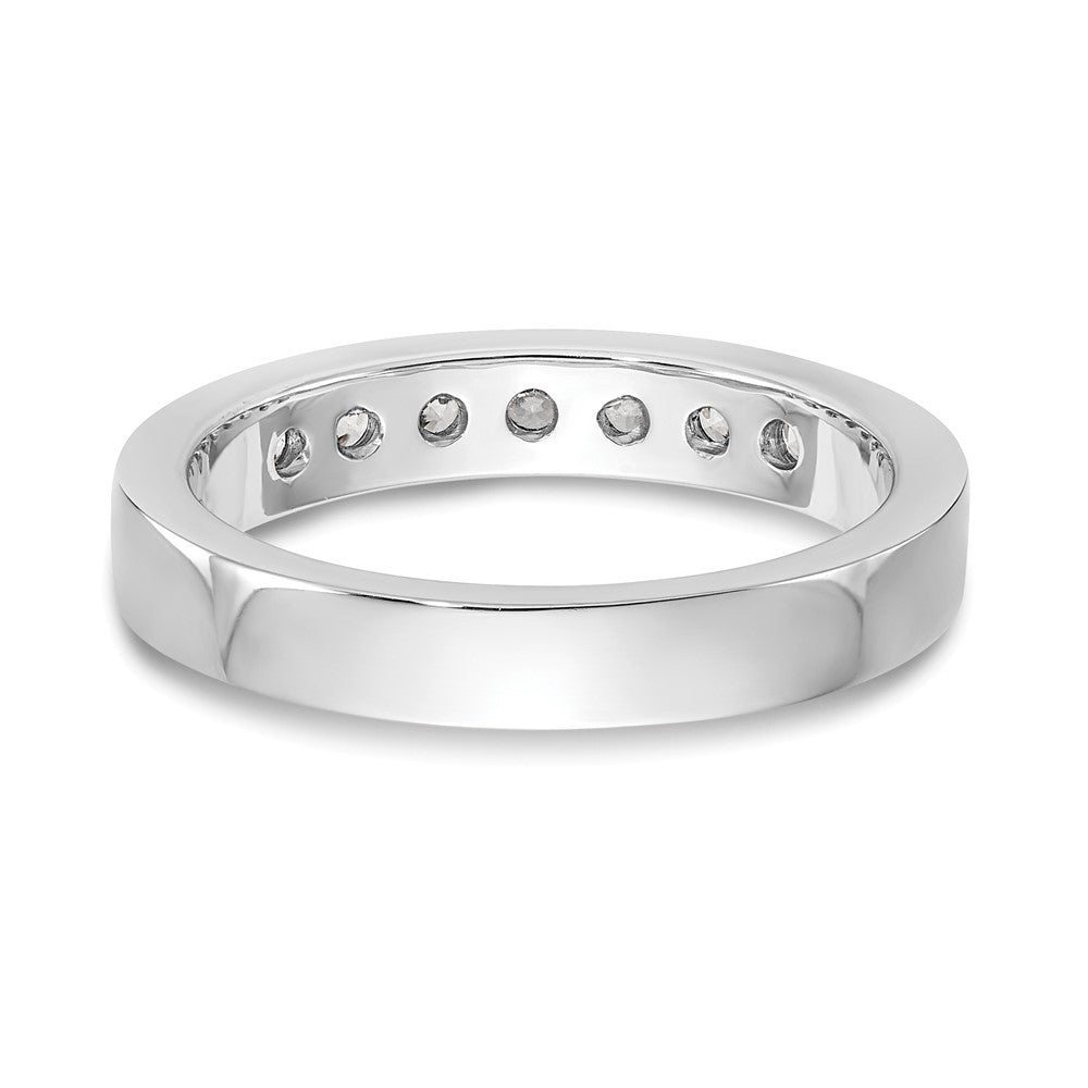 14K White Gold 7-Stone Real Diamond Channel Band