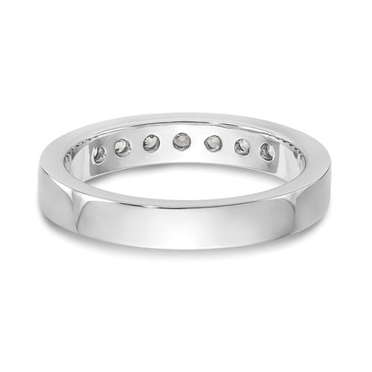 14K White Gold 7-Stone Real Diamond Channel Band