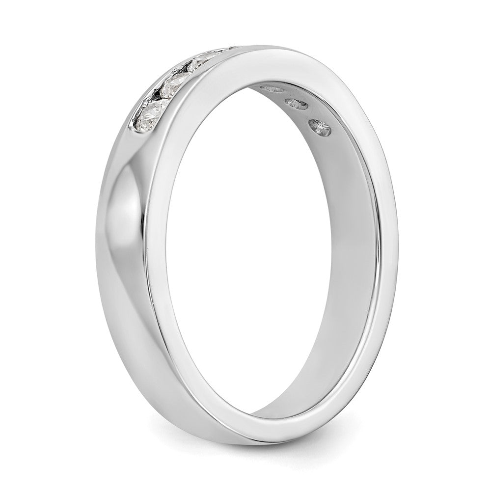 14K White Gold 7-Stone Real Diamond Channel Band