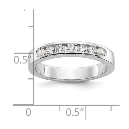 14K White Gold 7-Stone Real Diamond Channel Band