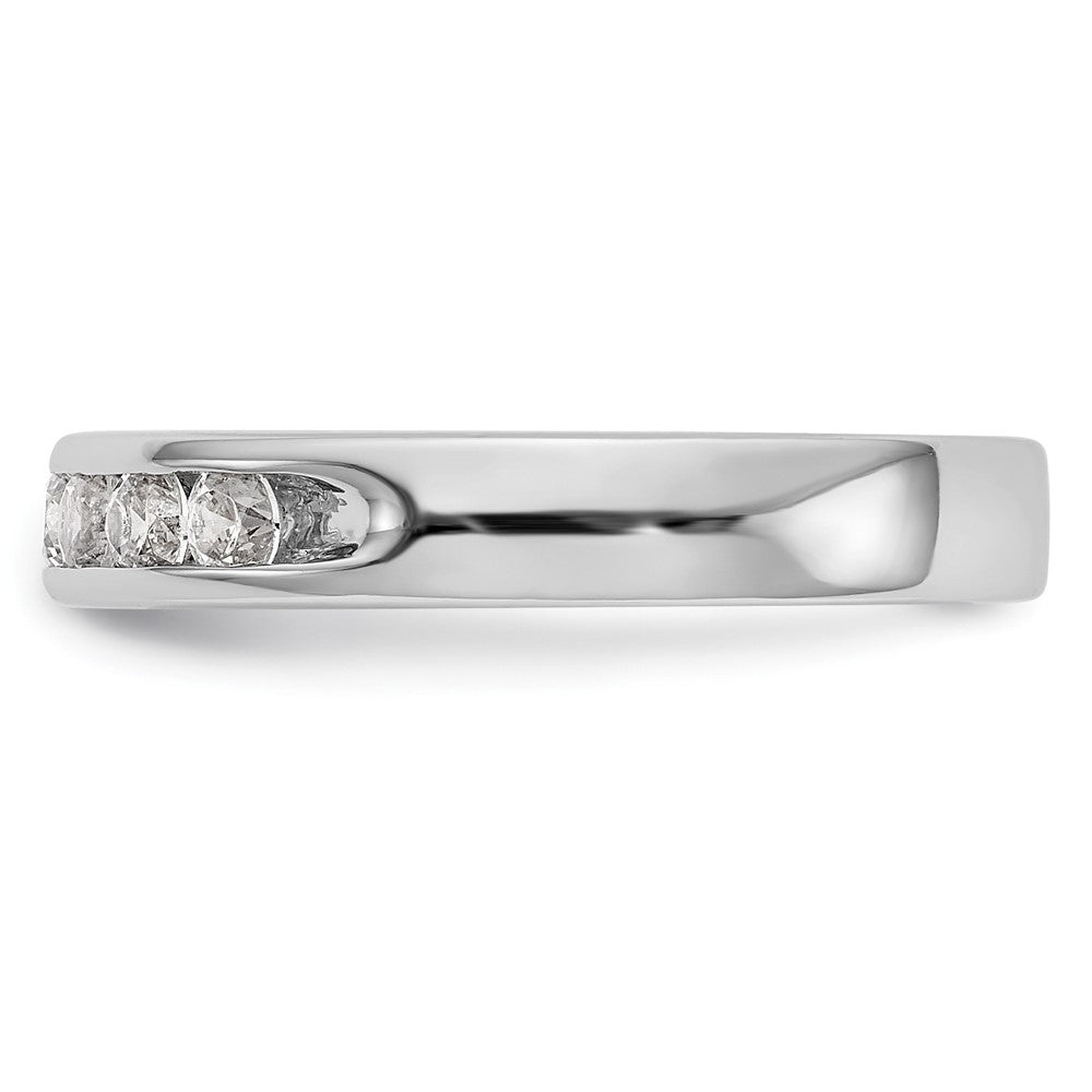 14K White Gold 7-Stone Real Diamond Channel Band