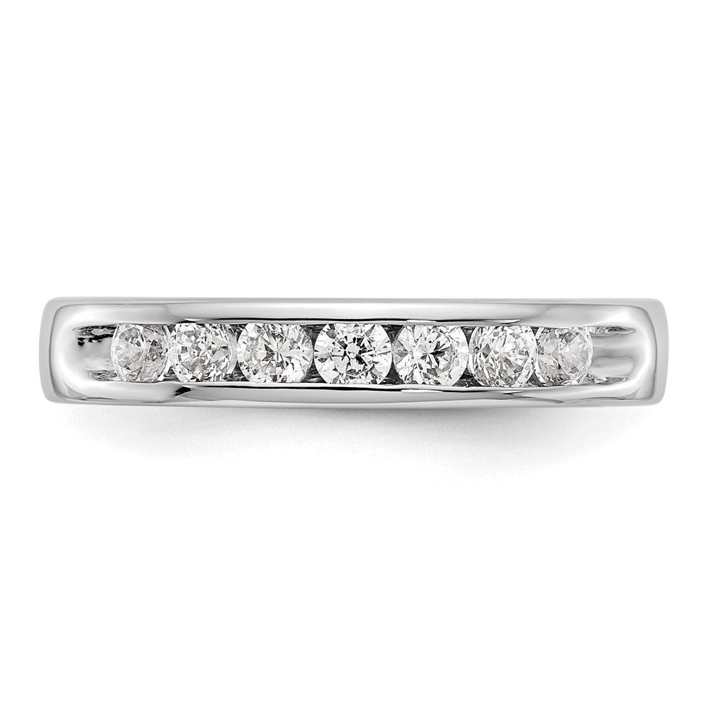 14K White Gold 7-Stone Real Diamond Channel Band