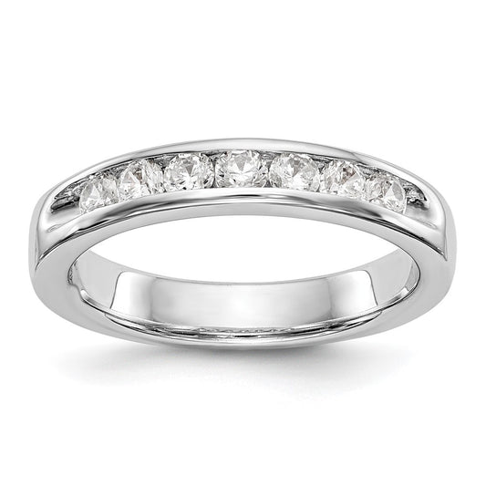 0.49ct. CZ Solid Real 14K White Gold 7-2.6mm Stone Channel Wedding Band Ring