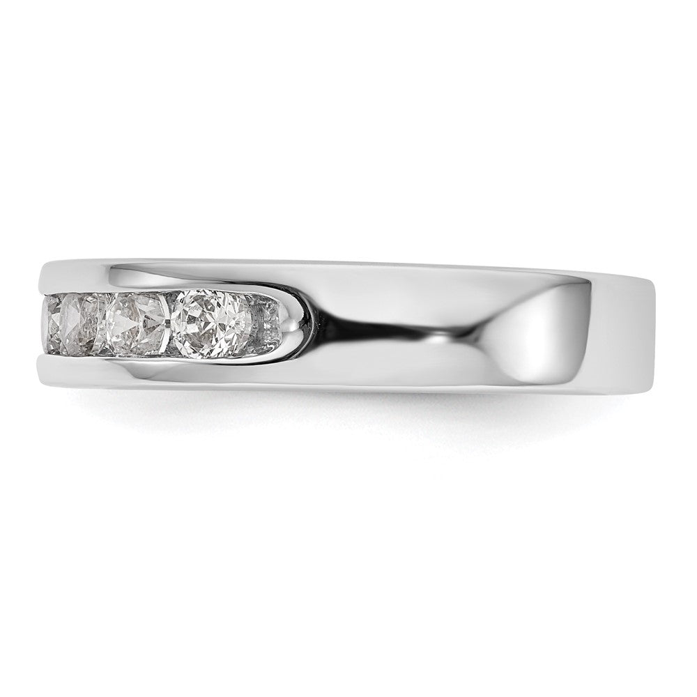 14K White Gold 7-Stone Real Diamond Channel Band
