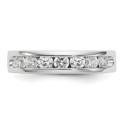 14K White Gold 7-Stone Real Diamond Channel Band