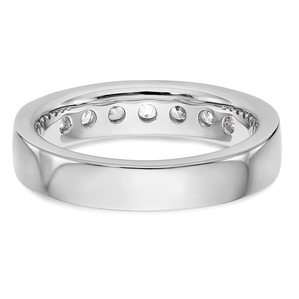 14K White Gold 7-Stone Real Diamond Channel Band