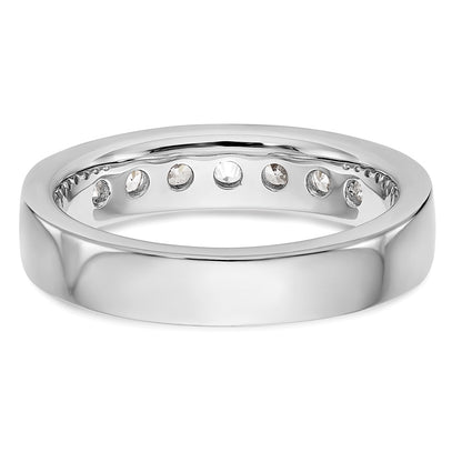 14K White Gold 7-Stone Real Diamond Channel Band